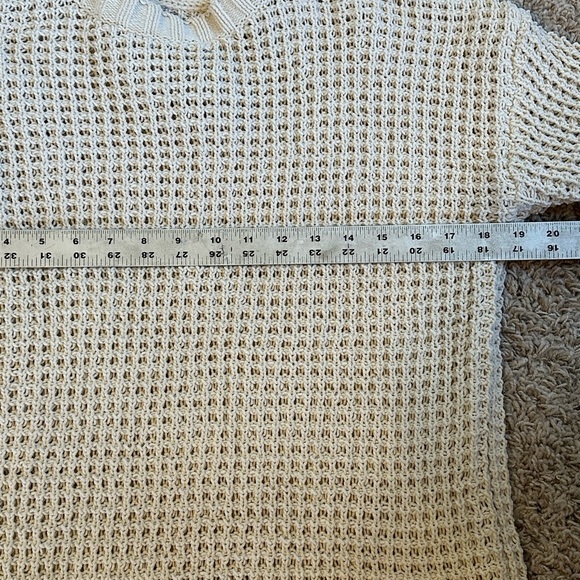 Billabong Loose Weave Beachy Boho Cozy Cream Knit Sweater Sz S - Picture 8 of 9